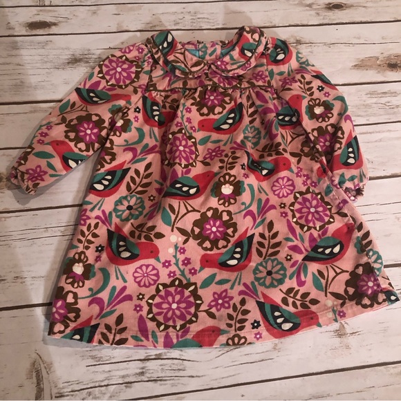 Mini Boden Other - Mini Boden bird dress corduroy 12 - 18 Months EUC Great for holidays!